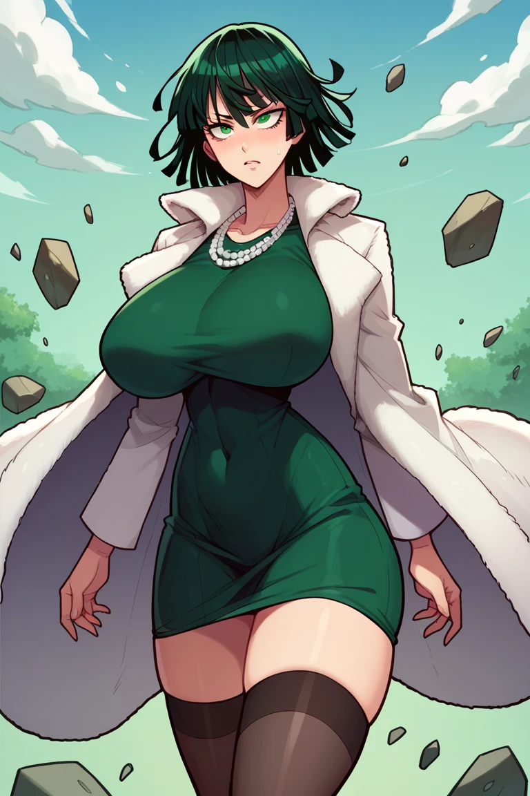 1womanl, fubuki(One punch man), big , huge boobies body, breasts out, (s eyes