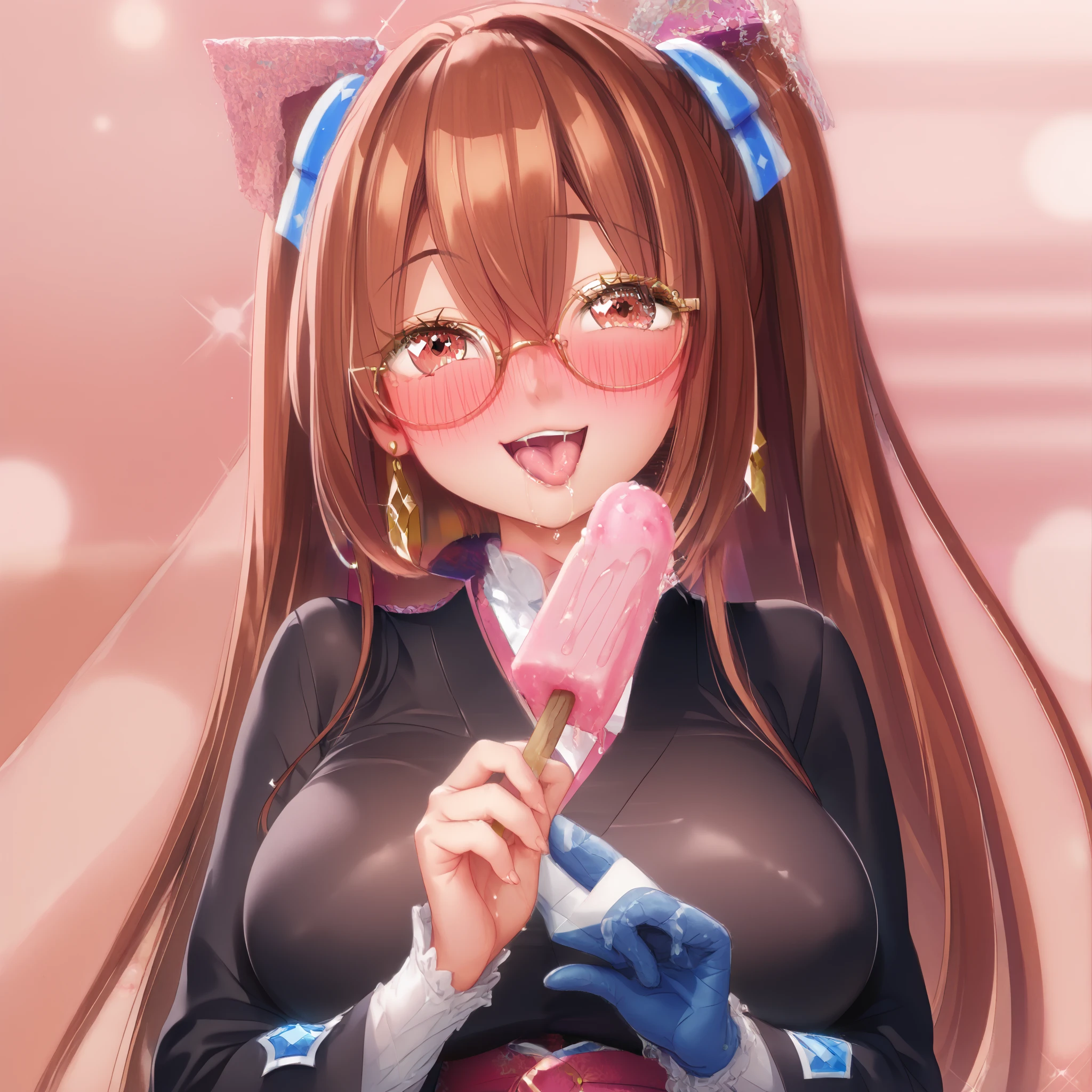 1 girl, high resolution, long hair, big breasts, animal ears, fox ears, fox ears, hoop earrings, blush, smiles, smiles, smile, happy/joy, droopy eyes, simple background, look up, high resolution, high resolution, high resolution, masterpiece, masterpiece, masterpiece, is anatomically correct, is anatomically correct, is anatomically correct, is anatomically correct, is anatomically correct, accurate, Many award-winning, 最high quality DVD, 最high quality DVD, high detail, high image quality model, high image quality model, high quality DVD, very detailed, very detailed, Ultra Fine, textured skin, Ultra Fine, , textured skin, textured skin, long hair, black hair, black hair, black hair, bangs between eyes, bangs between eyes, gradation color hairstyle, gradation color hairstyle, red hair , illustration, illustration, illustration, illustration, anime風, anime風, anime風, anime, anime, anime, anime, 1 girl, blush, round glasses, kimono,Taisho Romance,black kimono,boots,big breasts, big breasts,blush, blur background, illustration, look up, big breasts, older sister,tongue, saliva, sweat,popsicles, popsicles3本