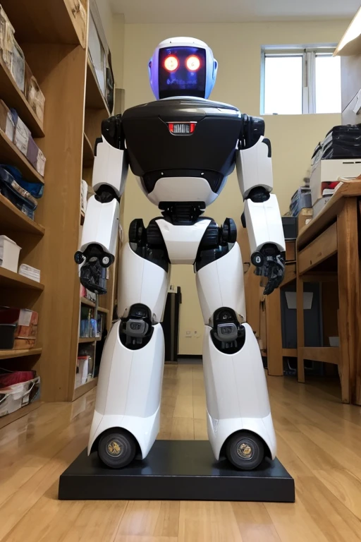 masterpiece, best quality, extremely detailed, 8k portrait, Japaese android Girl,Plump,control panels,Mechanical Hand, Robot arms and legs, Black Robot Parts,Mechanical body,Blunt bangs,perfect mechanical abdomen,White robotics parts,perfect robot woman,future laboratory,charging spot,laboratory,long tube,thick cable connected her neck,ceramic body ,perfect mechanical body, white robot body,android,robot humanoid,black sponge joints,The removable cover is in the groin,The connection port is in the groin,opened chest panel,access panel on the chest,white machine body,white robot body,white ceramic breast,perfect plastic breast,She has repaired,assembly plant,miniskirt,leather boots,blue eyes