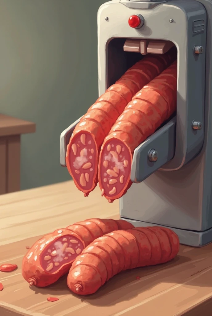 A SAUSAGE falling into juicy pieces., tasty, hot, promotional photo, intricate details, HDR, cinematographic, Adobe Lightroom, Very detailed