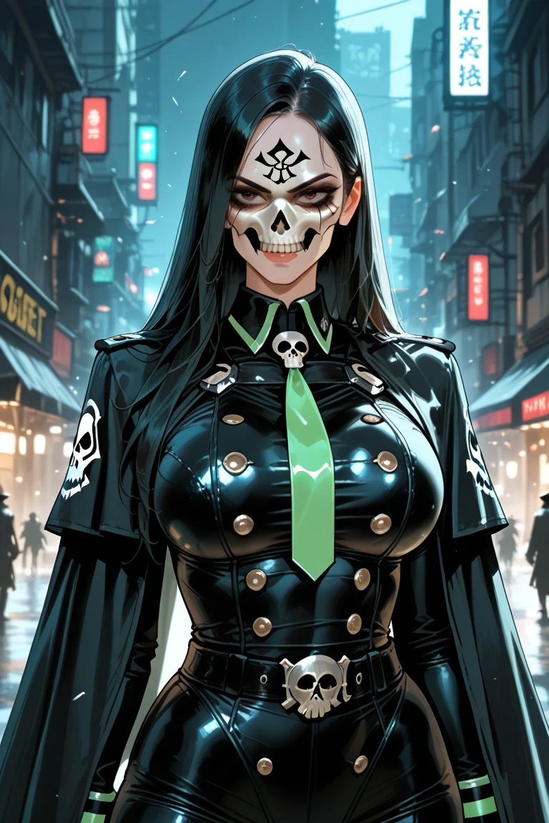 spawn woman from image comics, dark wich, city around, dark cosmic energy around, 8k ultra high quality, masterpiece, ultra detailed
