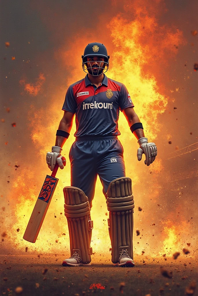 Hardik pandya stand in fire with his sg bat