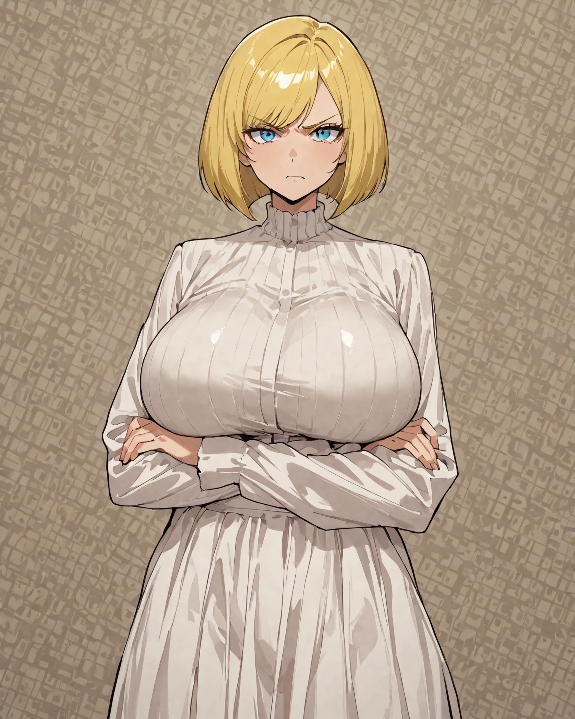 masterpiece, top-quality,, 独奏 、 s lips,、ssmile,simple background:1.5、Camisole、frilld、cowboy shot、Colossal tits、embarrassed、a miniskirt