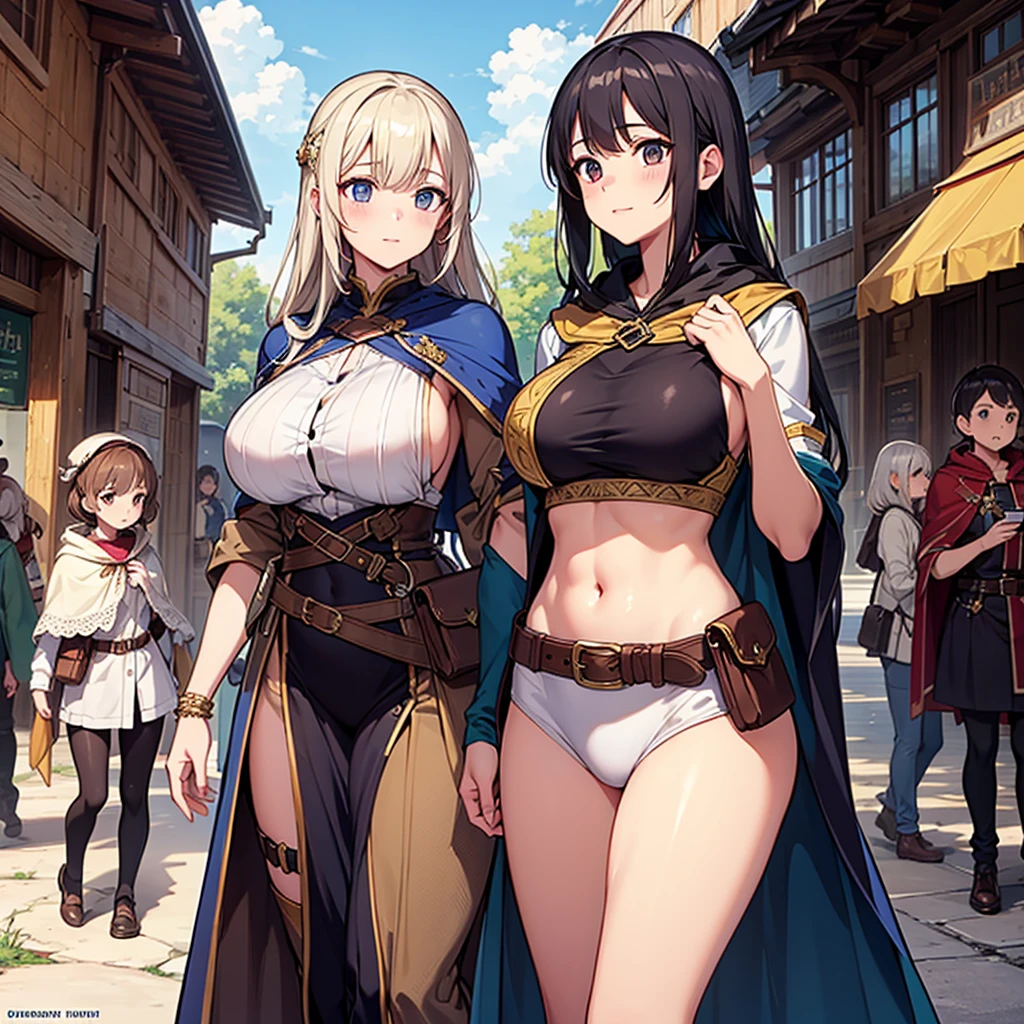 1 woman knight, (((mature))), milf, mature female, (very large breasts), earrings, perfect face, natural hair, flowing hair, perfect body, oppai, massive cleavage, hanging breasts, curvy but thin, beautiful thighs, attractive waist, tall, moderate musculature, toned abdomen, beautiful navel, extreme shading, (outfit: bikini armor), (((torn clothes))), old torn robes, flowing cloth, naked, (pose: ready for a fight), sword, shield, (background: mystical forest), fantasy game, medieval, elven, (quality:best quality), aesthetic, Oda non style, (rating: sensitive),