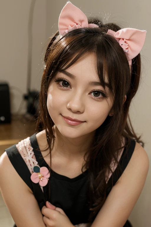 (Highest quality,Realistic,Portraiture:1.2,model:1.1,young woman),(Fine grain),(Detailed lips),(Beautiful Face),(Natural light),(Vibrant colors),(Soft Skin:1.1),(Studio shot),(Neutral background), ((Twin tails))
