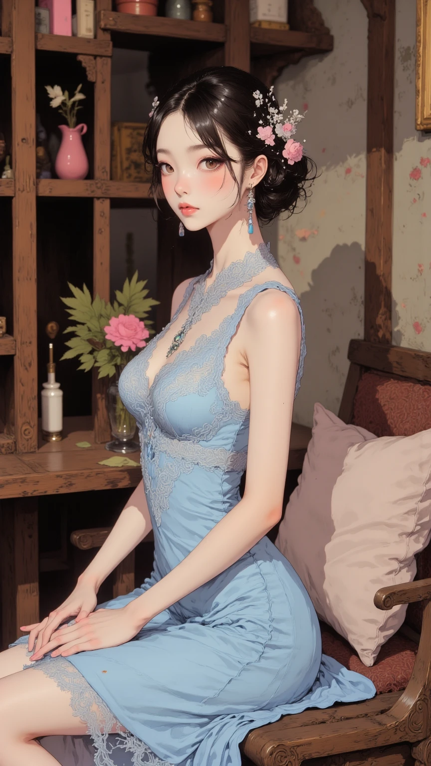 Modern Chinese beauty Stylish and sexy clothes Unique charm and confidence Perfectly fitting fashion tops Perfect figure and sexy curves Soft material Short cheongsam Slim leg line and attractive curves Unique design shows fashion sense and confidence Straight and elegant posture Straight shoulder stance Graceful and light gait Beautiful and charming face Smooth and delicate skin Balanced and delicate features Shining in the eyes of God Confident and elegant eyebrows Playful and glossy eyebrows Bright and charming lips Delicate and upturned lip shape, Similar to rose petals, pure white teeth、Confident and sexy smile、Unique charm and fashion sense、Confidence and charisma、An unforgettable visual feast、Contemporary Chinese Fashion and Charm