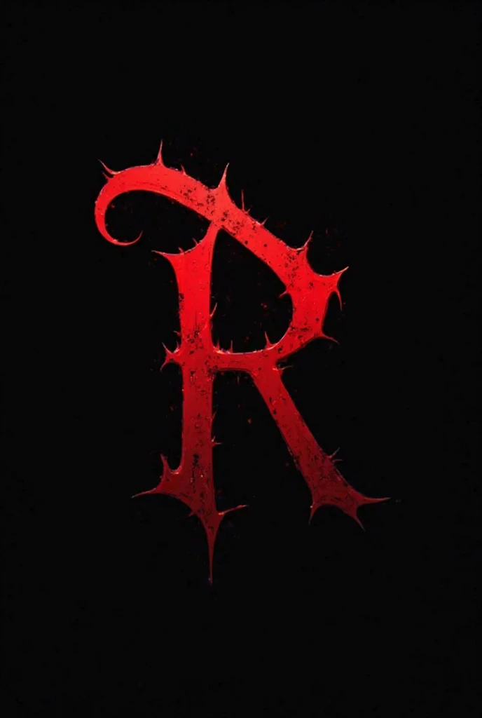 Lettre A calligraphie gothique Rouge Dans Un Anneau Sanglants Fond Blanc 