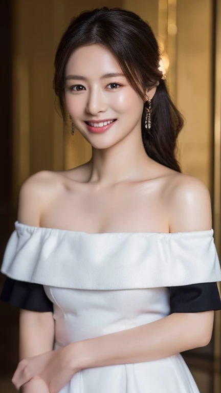 jewelry, alone, earrings, necklace, white hair, Smile, single OK, (Formal wear:1.6), Reality, OK, bracelet, Grinning, ulzzang-6500v1.1, (The original: 1.2), (Reality: 1.3) , beautiful girl,with beautiful details, Extremely detailed eyes and face, There are beautiful details in the eyes, ridiculous, incredibly ridiculous, File size is huge, Ultra-detailed, High resolution, Super details, 最OK质量, masterpiece, illustration, Super detailsed and beautiful, Super detailsed, CG, Unite, 8k wallpaper, Astonishing, fine details, masterpiece, top quality, official art, extremely detailed CG Unity 8k wallpaper, movie light, (Perfectly radiant skin:0.6), Slim and smooth lines, (floating), (small breasts:1), earrings, (((Rabbit ears)))