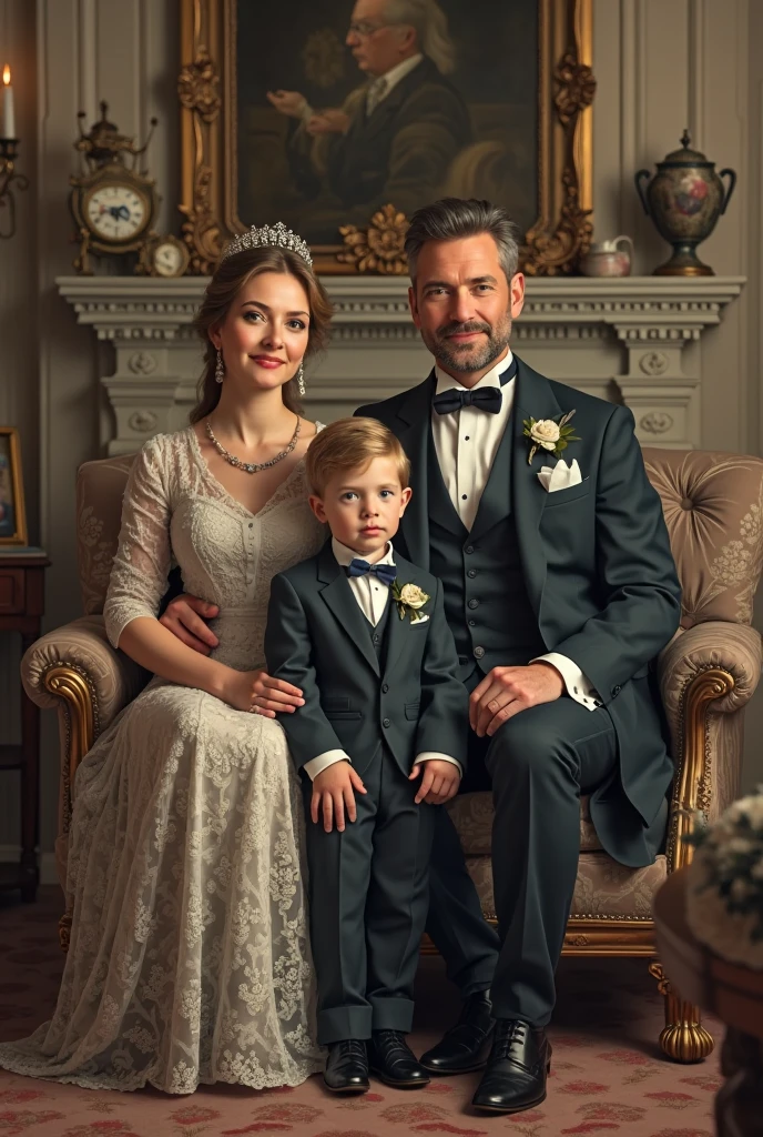 formal family picture, one mather and father. kids are two girls and two boys