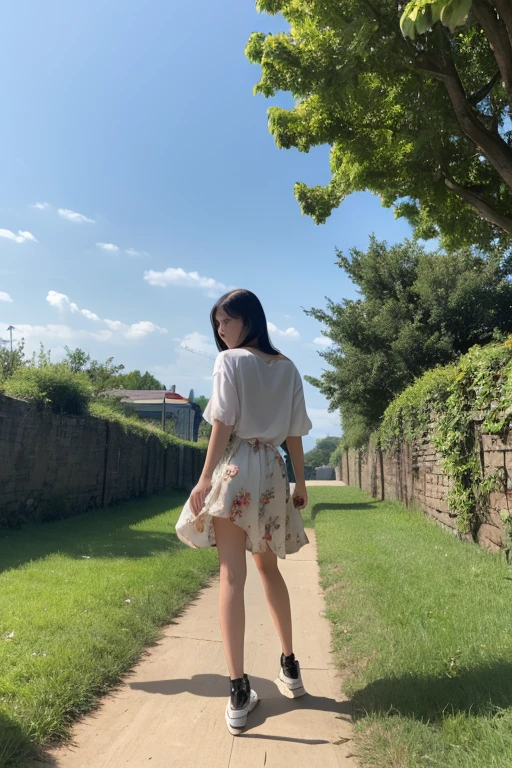 there is a woman sitting on a bench in a park, with a tree in the background, in a park, with a park in the background, with a figure in the background, against the backdrop of trees, on a sunny day, full body photogenic shot, in a city park, smooth in _ the background, park in background, on a bright day, same face as real face in photo