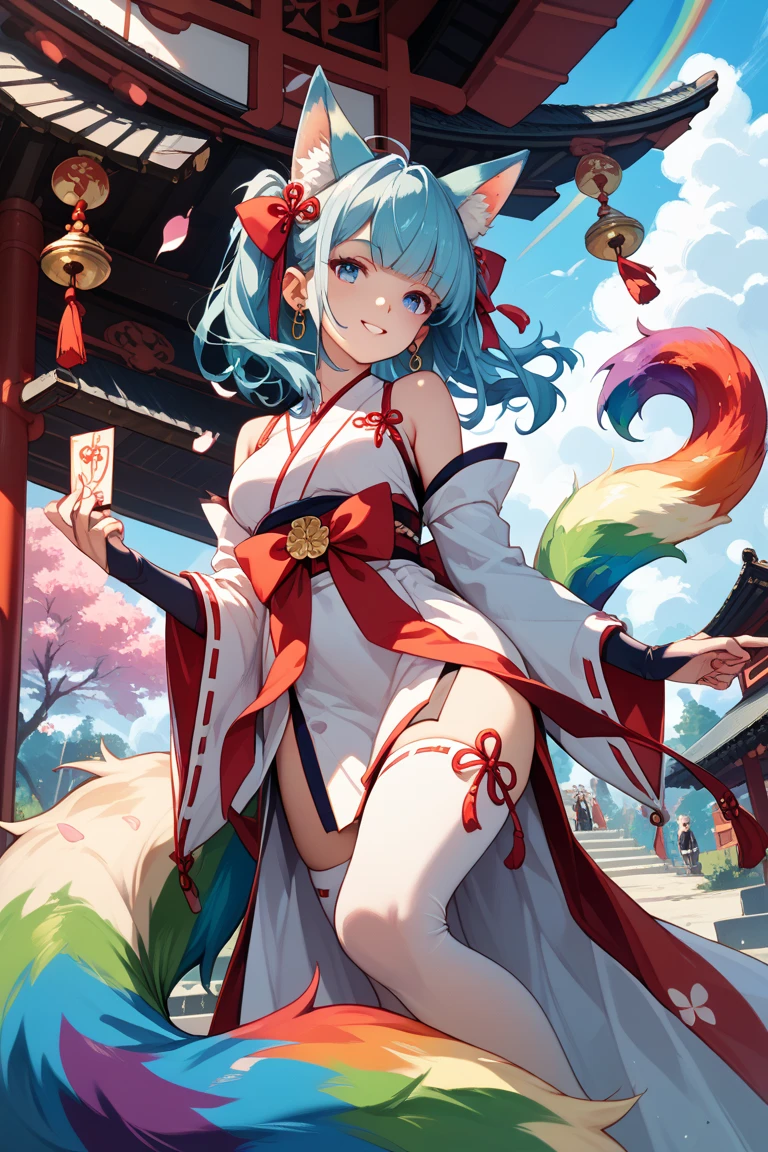 ((best quality)), ((masterpiece)), (detailed), 1girl, A woman with the mysterious powers of a Tengu,During a break,Very attractive,She is a very beautiful and healing woman.。Otherworldly Adventure