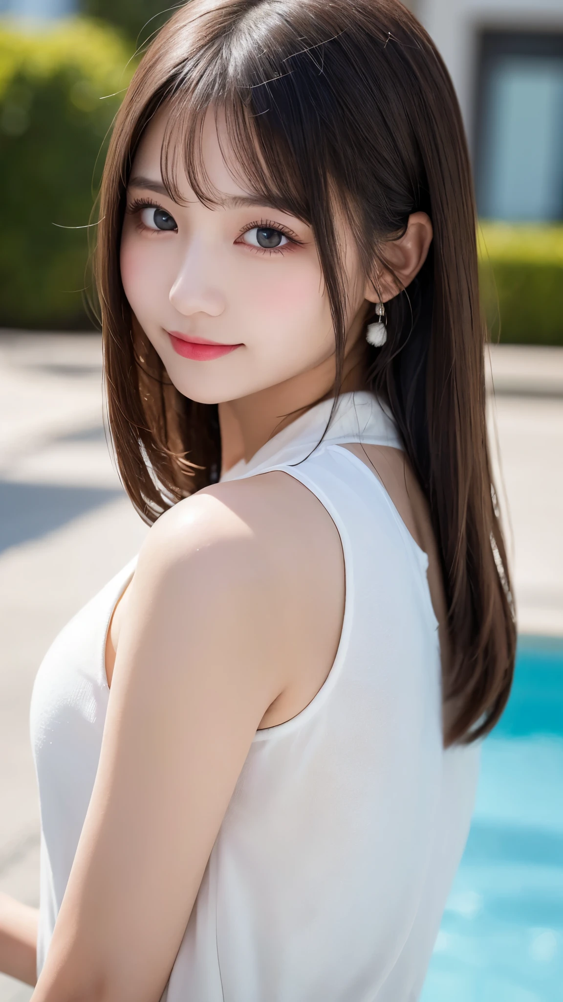masterpiece、1 beautiful girl、Detailed eyes、Puffy eyes、highest quality, 超A high resolution, (Reality: 1.4), Cinema Lighting、Japanese、Asian Beauty、Super Beauty、Beautiful Skin、Slender、Body facing forward、(Surreal)、(High resolution)、(8k)、(Very detailed)、(Beautiful and detailed eyes)、(Ultra-detailed)、 (wall-)、Detailed face、Bright lighting、Professional Lighting、View your viewers、Look straight ahead、(The costume is a knit dress)、Long Hair, My hair is messy, Asymmetrical bangs, 、Night Scenery、Brown Hair、Japan is an idol、Korean Idol、Gravure idol pose、、21 years old、expensive, smile, Park scenery、