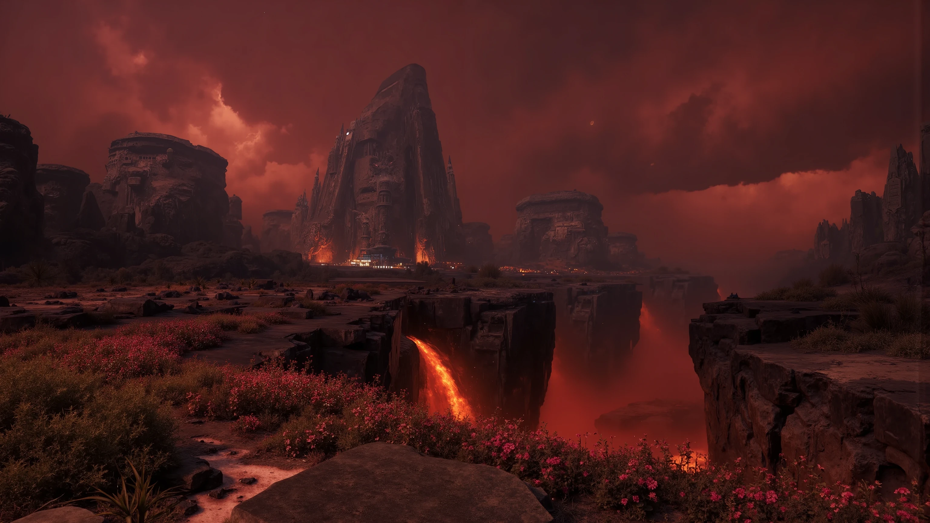 unreal engine:1.4,ultra-high definition,is the best quality:1.4, photorealistic :1.4, masterpiece:1.8, Extraordinary, , A colony on a new planet, gloomy atmosphere, A multitude of alien vegetation, intricate flowers, Alien Creatures, Wild atmosphere, Harsh environment, was amazing, Was amazing art. (is the best quality,4K, 8,000,high resolution, masterpiece:1.2), ULTRA DETAILED ,( realist ,photorealistic ,photorealistic :1.37),HDR,ultra-high definition,studio, Ultra-thin paint, clear focus, Physically Based Rendering, Very detailed description, professional, bright colors, Dream City, The capital of the empire, Super tall skyscrapers. A space tower for docking interstellar cruisers, Pierce the sky, Bright city lights, The river runs through the city, A waterfall in a city garden, Super-High Falls , Never sleep. In the heart of a bustling city, Famous high-tech pyramid-like building, Its architectural wonders are reflected in a futuristic style .. As the hovercar glides effortlessly through the air,Город full of energy , full of energy 。, full of energy 。, full of energy 。, full of energy 。。, Modern technology blends seamlessly with traditional Arabian luxury urban structures.. This is an was amazing piece of art, Use Pixai, Bringing powerful AI models to life, Showing the unlimited creativity and possibilities of our imagination. Experience the futuristic cityscape on Pixai,Immerse yourself in a spooky world of art, A bottomless crack filled with lava, lava falls , Fire and Smoke , A transport ship docked at the spaceport terminal,Large wide-angle shooting,Science Fiction,metal texture,大Wide-angle composition。The scene is a mountain composed of square rocks,The background is a blood red sky,There is a thin golden circle in the sky,The scene is big and empty,A sense of emptiness in the scene,sacred,creates a sense of depth and perspective, Dark Tones,Film composition ,Wide-angle composition,Movie lighting ,Art by Piotr Jabłoński,drk4rt,Billie Eilish