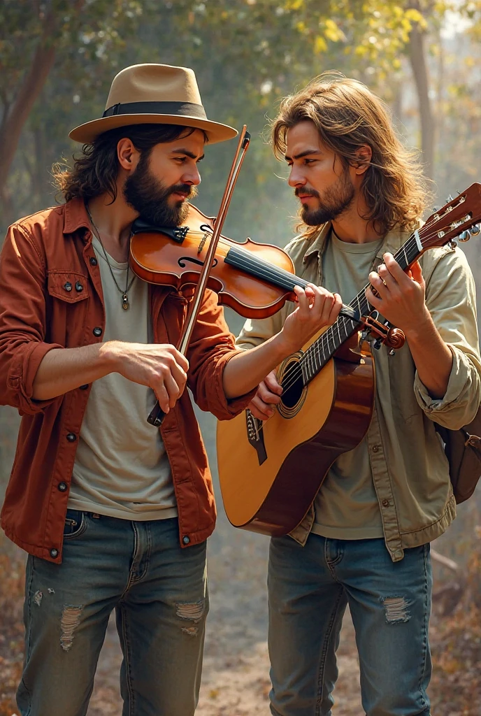 Jason momoa shirtless playing cello and chris evans playing oboe 