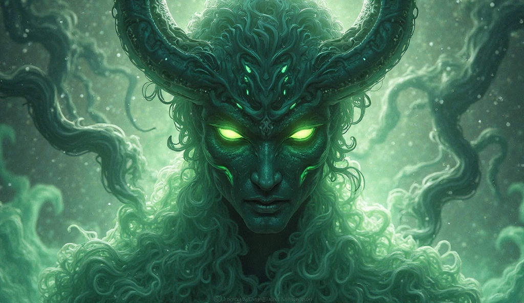 beautiful creepy demoness, portrait, steam, digital art, Frank Frazetta, rich color, realism, crisp details