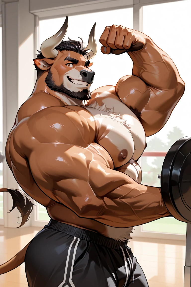 furry, anthro, male, ((Duo:2.0)), (Anthro Top BlackWolf sniff armpit) , (Armpit up in standing position:2.0),(Worship :1.5), huge body,(cute:1.8)
(((((by luwei, by rossciaco, by kumayaki)))by null-ghost, by estper, by sollyz, by takemoto_arashi, by milkytiger1145)) (by bakemonoy, by istani, by hyaku:0.5)
(((high detail:1.2, absurd res, good anatomy, eye highlight)))
(mature, masculine,Bodybuilder,strong pecs,vascular veins,huge pecs, manly, handsome, very smug smirk,),(bulging (biceps:1.5), bulging triceps, massive lats:1.5),(Flexing, Revealing Abs),((detailed eyes, black thick eyebrows)),
nude, nsfw, ((face focus, Grin face, open mouth)) (saliva, bodily fluid)
blush, ((bedroom eyes, narrowed eyes)),
indoors, bedroom
((looking at viewer)), (((Front angle view)))), ((erect penis)),(Hyper long penis:1.4)),(Cum), (Thick cum), Sniff Armpit, (Nake:1.7), (<3:1.4), (Visible Abs),(Sixpack), (Swoll), (Hyper Muscle),(Scar on face: 1.8),Double Bicep pose, Reveal armpit.