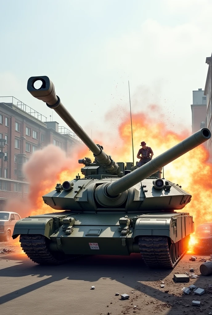 The last tank keep driving in destory city

