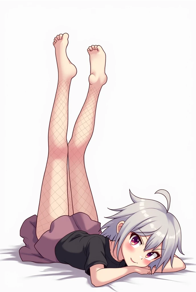pretty face with arms and legs, the anime girl is crouching, detailed legs towering over you, detailed legs looming over you, hands behind her body pose!, high soles, her foot sticking out, feet and hands, thick lineart, shadow the feet, add slight redness to feet, big breasts, face shading, shy, angry, slight redness to the face, show tits, realistic feet, makes eyes beautiful, shading the hair, shading the outfit, shading skin color, detailed feet, bare feet