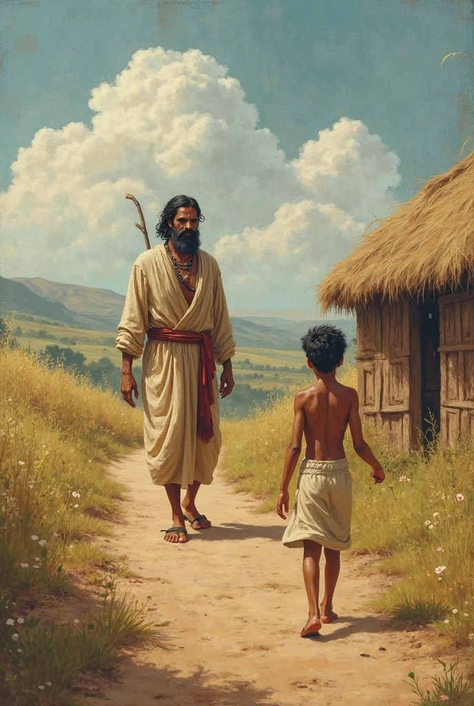 I draw a  standing behind Bahr and this boy is . His poetry is very curly. He is a religious advisor, adults