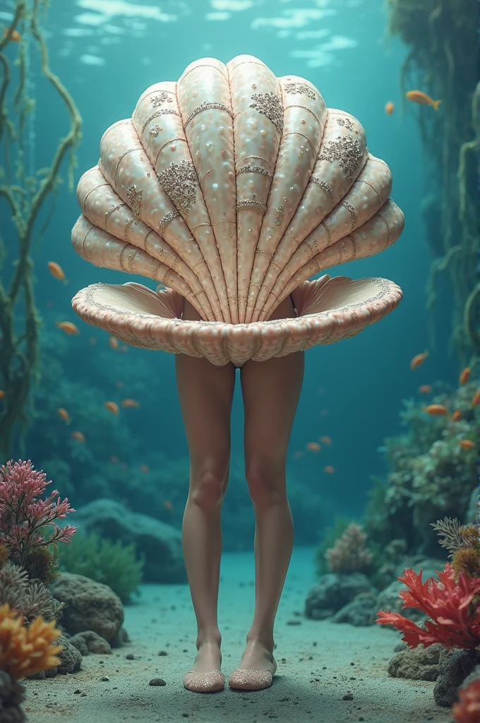 coral reef, sea shell dress, <lora:praise_da_booty:1>, praise_da_booty, underwater