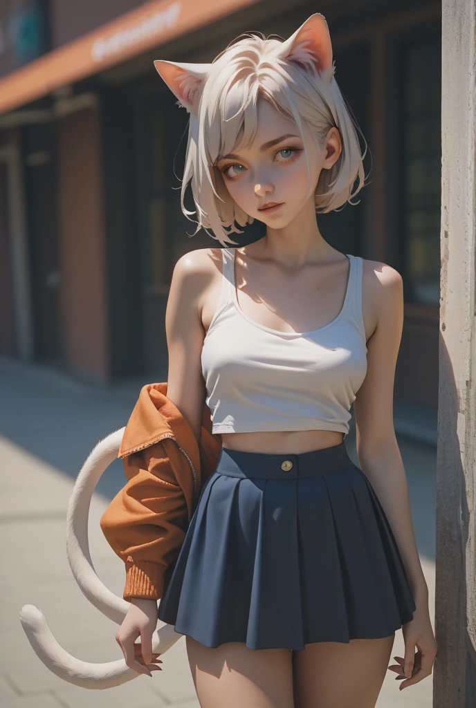Short white hair,Cute big