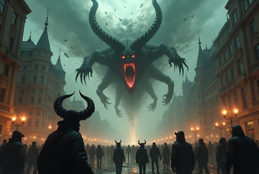 Demons invading a city
