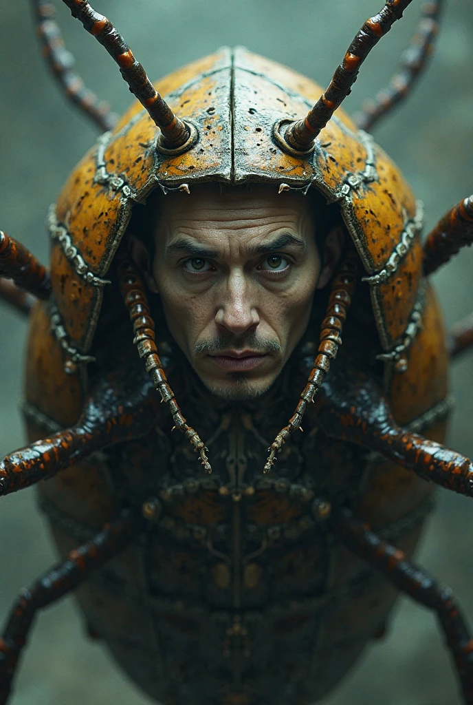 a man's face made of worms, extremely detailed, hyper-realistic, volumetric lighting, shallow depth of field, photorealistic, 4k, highres, intricate details, disturbing, unsettling, dark and gritty, moody lighting, dramatic shadows, realistic textures, organic forms, natural elements, captivating composition, masterpiece