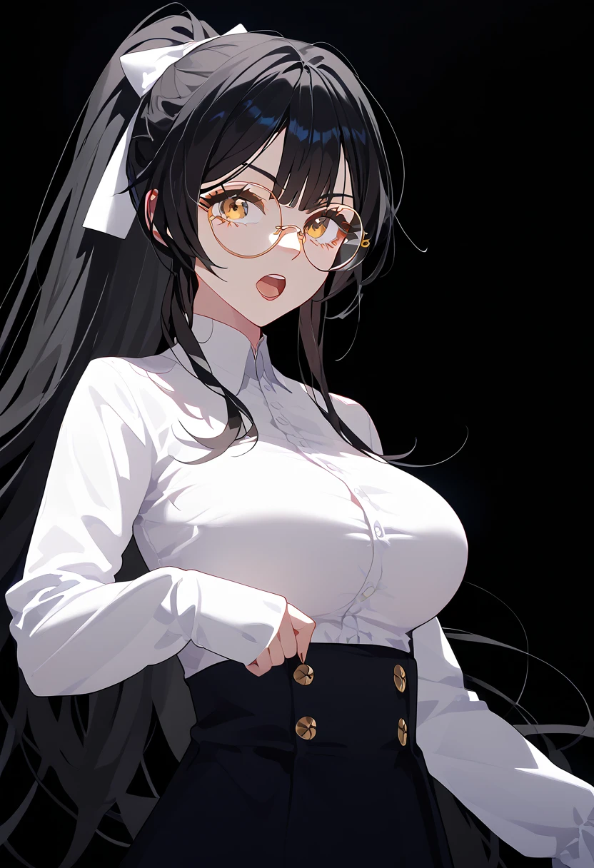 (highly detailed:1.3),
1girl, solo,
ang_dv, white eyes, semi-rimless eyewear, light smile,
Ultra-detail, (highres:1.1), best quality, (masterpiece:1.3), cinematic lighting,