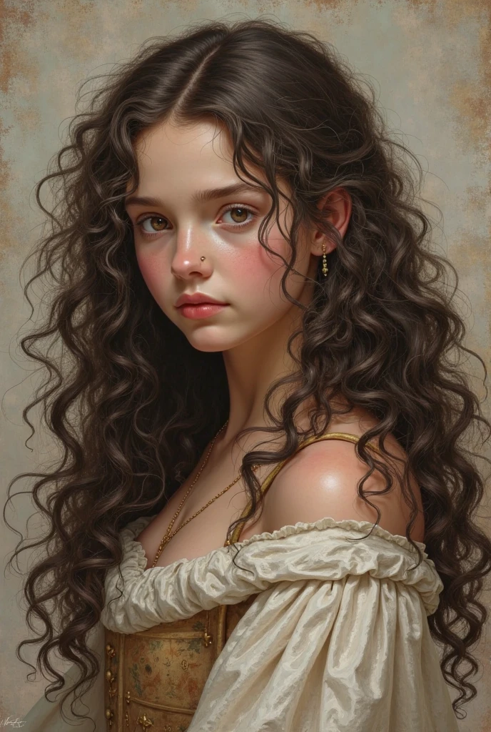 wavy long brown hair, hot , Ukrainian girl, wavy brown hair, Dasha Taran, pretty beautiful brunette, (solo one girl : 2.0), naked . white .1 girl in, age 23, One, Looking at the viewer, long dirty, windy hair, bare shoulders, jewelry, whole body, necklace ,Thin. Transparent .Dress, realistic, sexual