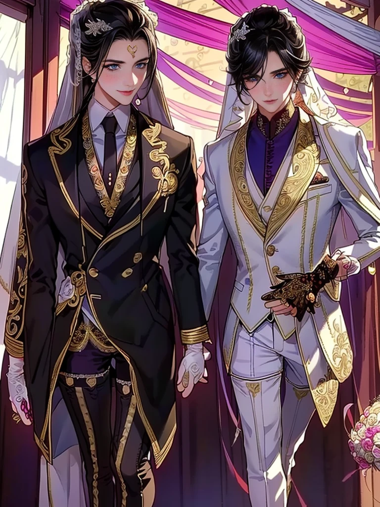 Gay couples, gay men, nihilists, Saudi oil barons, powerful Arab families, traditional Saudi garb, and figures in fine clothing,
symbols of his majesty and wealth should be represented.