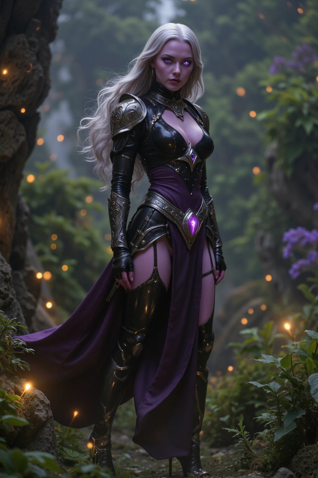 <lora:Skygirl_v1:0.7>
a blonde muscular skygirl, with a serious look in her face BREAK
wearing a (purple chitin plate (full body armor), tighthigh boots) with silver accessories BREAK
fighting inside a (dark cavern) with moon light BREAK
very detailed skin, skin pores, dolly zoom, dutch angle, lens flare, sharp focus, intrincate details