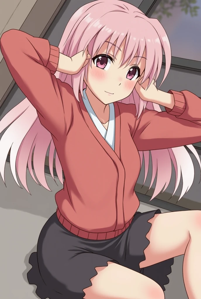 {{{best quality}}}, {{{masterpiece}}}, {{{detailed}}}, {{{perfect face}}}, torn clothes, pussy, nipple, spread legs, Chika, pink hair, , classroom