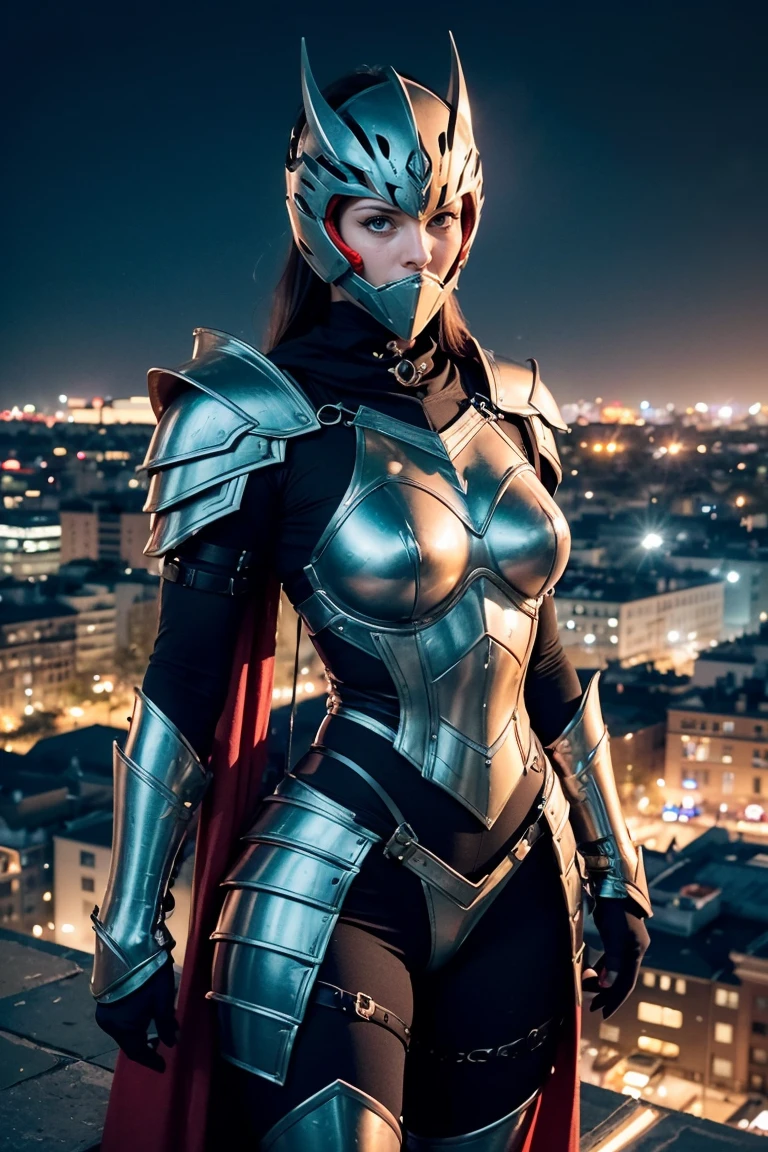 ((best quality: 1.5)) ((masterpiece: 0.8)), intricate details, sharp focus, professional, photorealistic, real life, realistic representation of the face, ((((solo, 1girl) muscular mistress, (albino, albino, mysterious expression, black lipstick, blushinechanical arms, cyborg))))), bright glow, dynamic pose, gorgeous perfect face, in the style of realistic and hyper detailed renderings, zbrush, hyper realistic oil, contoured shading, dark room, dark background, black background, solo, BREAK; BREAK ((((smirking, ((dark eye makeup, (wide-eyed))), wavy dark hair)))), (freckles: 0.9), ((fujicolor)), BREAK; BREAK ((((futuristic gray maroon lacquered chrome armor, photorealistic, hyper-realistic))) BREAK; BREAK (((breast size: 0.4)))