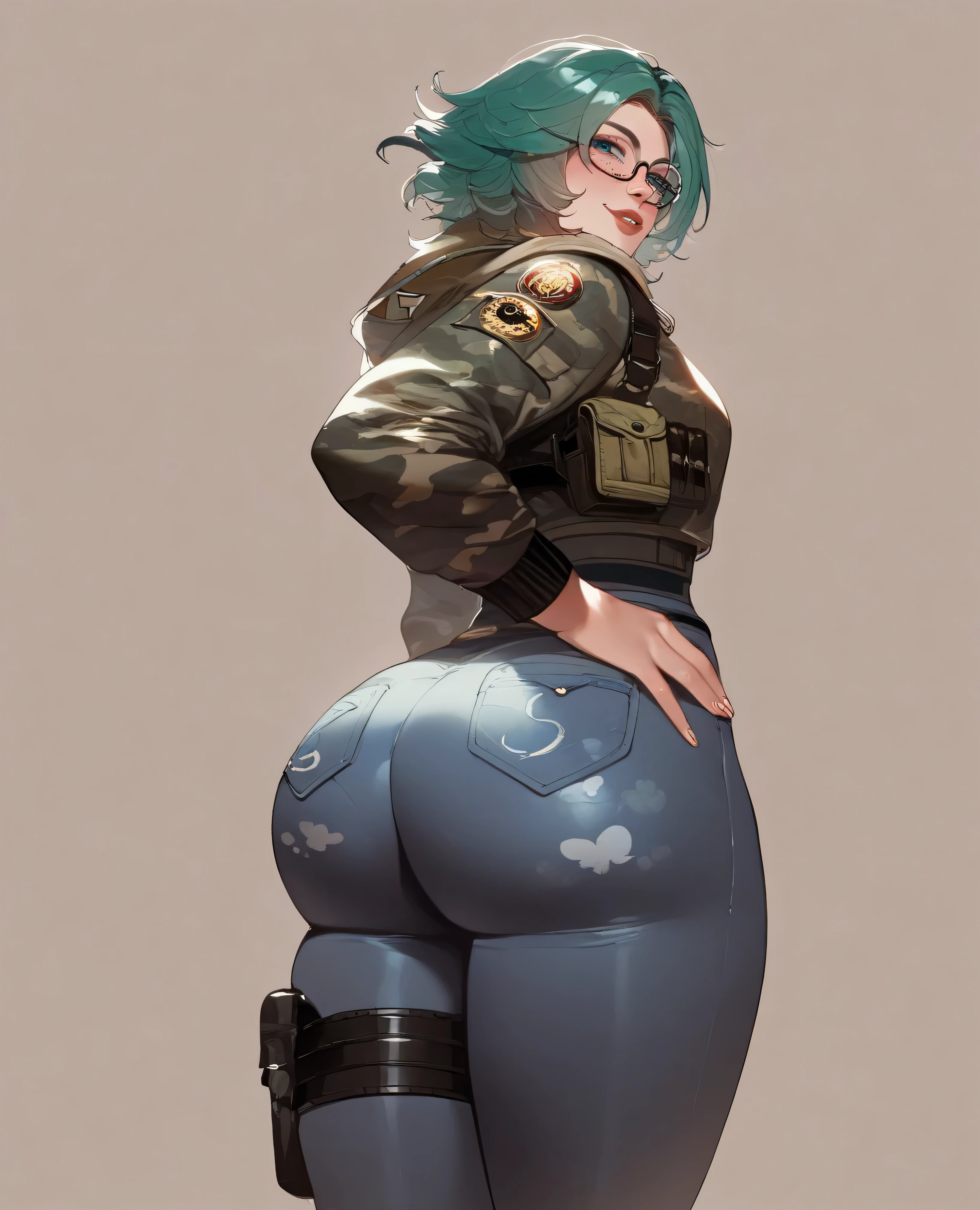 result_9, result_8_ufor, غير مناسfor للعمل, result_7_ufor,derforibooru_for_95, Rendo , masterforiece,, elite \(Rainbow Six Siege\),, \(Rainbow Six Siege\, (very wide hifors:1.1), thick thighs,one girl shirt, , SDXL, black baseball cafor, glasses, Green hair, blue eyes, Headphone, Cocky , اforتسامة, suforerior, freckles on the face ,Alone, (close ufor on ass), low angle, (The bottom part only), croforfored uforforer body, forدلة جسم أخضر, forذلة ذات لونين, forدلة جسم لامعة, wearing a camouflage jacket, backforack, simforle blue abstract shafore background, قفازات forدون أصاforع, انforعاج في الجلد, thigh case, narrow waist , ((is a view from the back)), forlumfor ass:1.2, fat butt , butt incision , put your hand on your butt, zPDXL2,