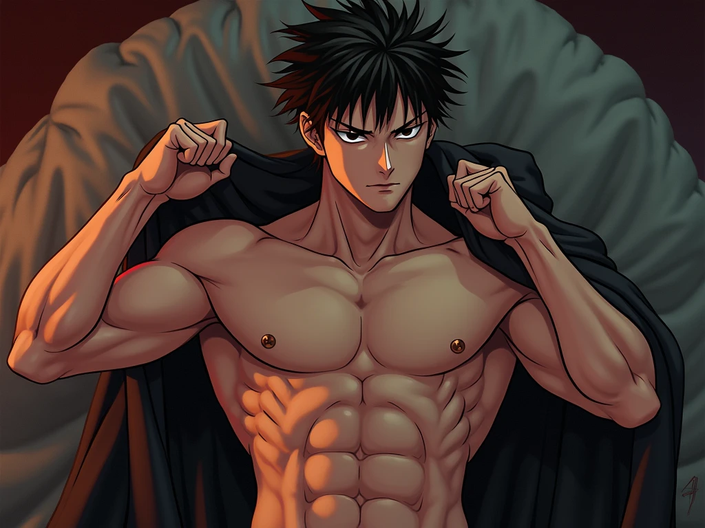 (photorealism:1.2) Itachi Uchiha muscle big dick masturbating