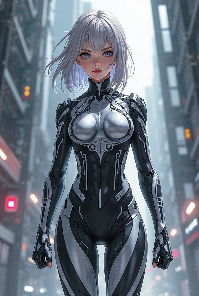 (((masterpiece))), ((best quality)), ((ultra-detailed)), (CG illustration), (an extremely devious and beautiful)), cinematic light, ((1 mechanical woman)), sexy, single, full, (machine-made joints: 1.4), ((mechanical limb)), ( blood vessels attached to the tube), ((mechanical spine attached to the back)), ((mechanical cervical vertebrae attached to the neck), ((combat stance)), expressionless, (wires and cables attached to the head and body: 1.5), (character focus), science fiction, apocalypse, glow, translucent skin, mechanical