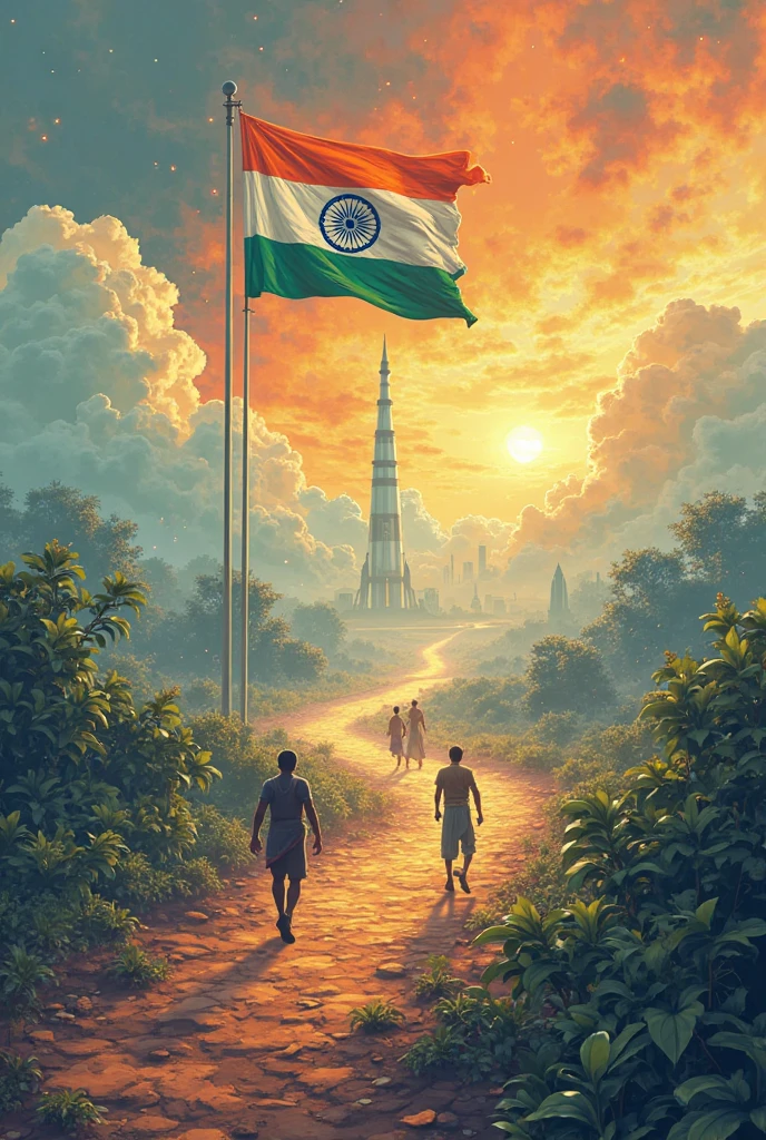Create Indian flag made by Indian farmers
