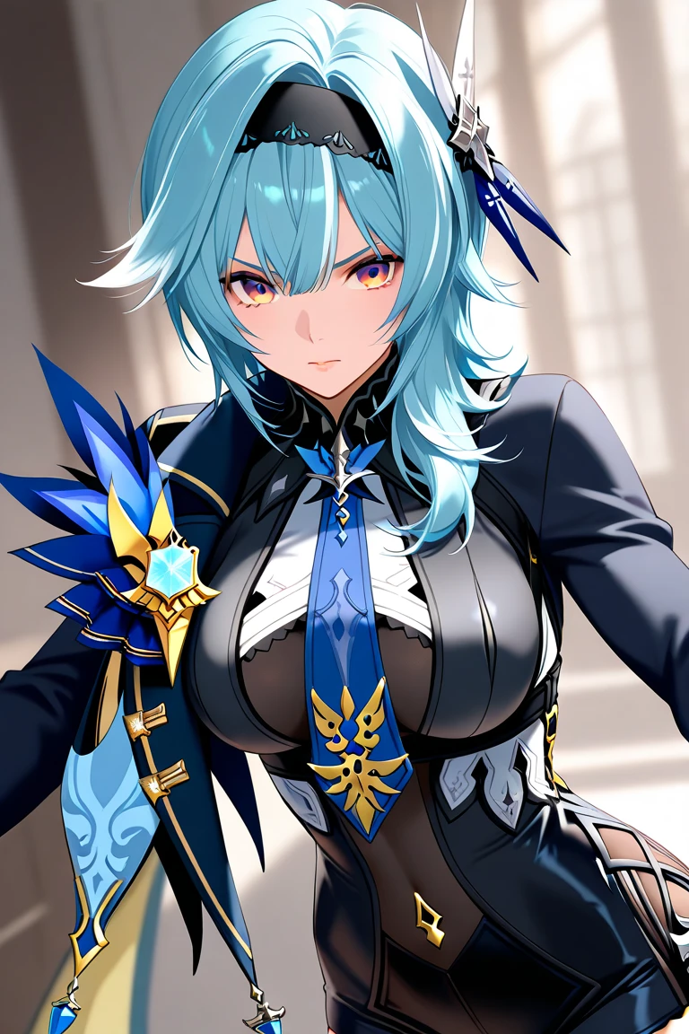 (kiss1.2),tongue out,close eyes,(blush),1girl,(Fashionable black Cloth:1.5),masterpiece,best quality, unreal engine, ultra res, extremely detailed,large breasts, waist, slender, (muscular:0.8) ,LONG BLUE HAIR,PURPLE EYES