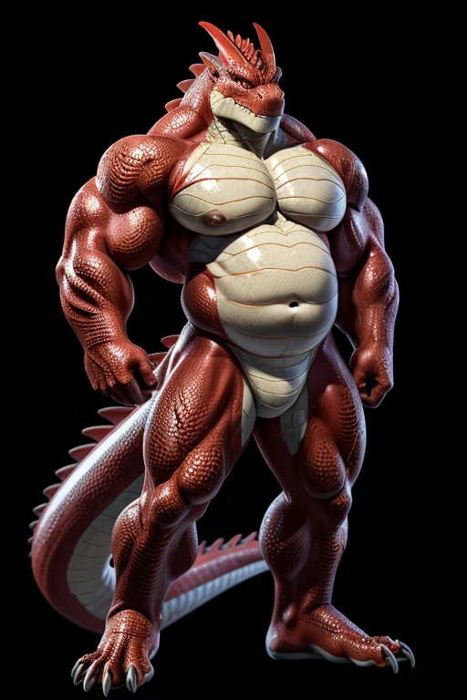 Futere sees a large, beautiful and slender male reptile, biped measuring 7 meters long and weighing 170 kg with two horns on its head ,5 fingers on hands and only 3 on feet, dark blue scales all over the body but on the belly they are bluish green the tail is large and thick with 4 blade-shaped bone formations and 4 more that are spikes, he has visible genitals like mammals even though he is a reptile but the penis and testicles are atrophied and very small,and has red eyes