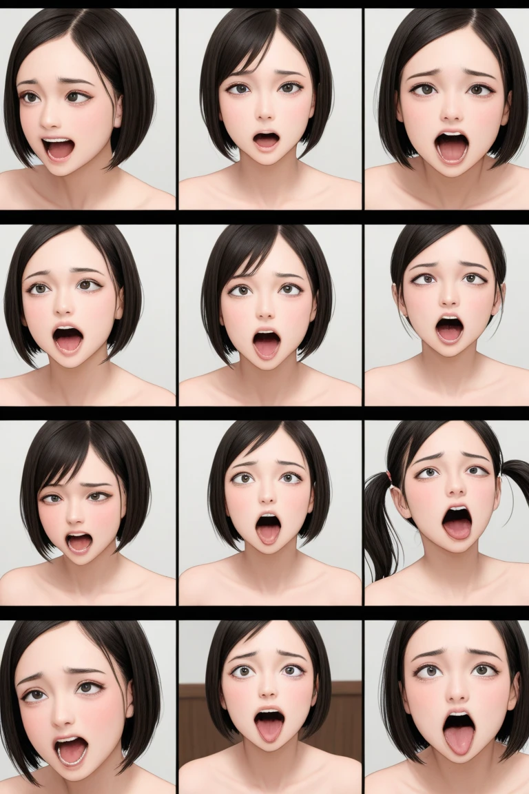 Multiple photos of the same person, multiple facial expressions