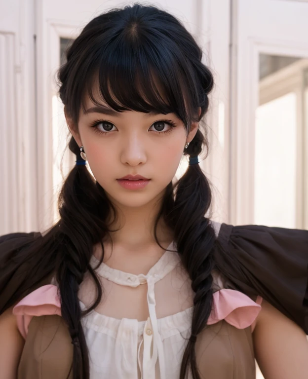 水着 twin tail hair show off pussy