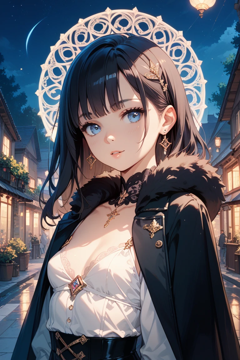(masterpiece)、(highest quality)、(Super detailed)、(Have a very large pearl)、(Lots of big pearls)、(1 girl)、see the beholder、(interview)、small breasts、night、Jewelry store