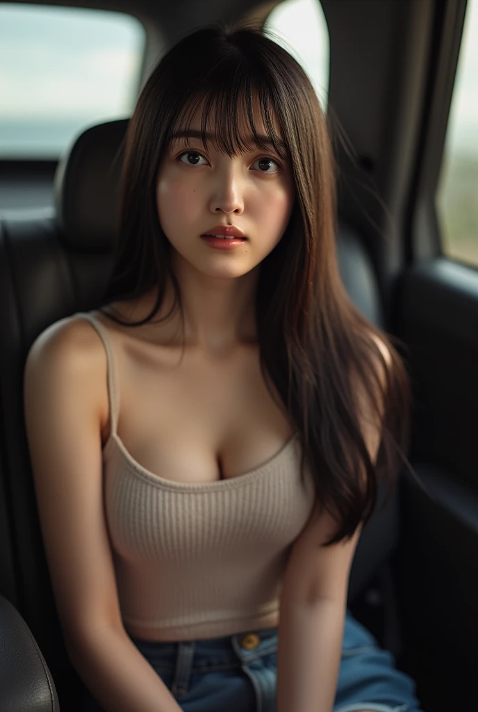 (((Naked girl sitting in the passenger seat of a car、The man who oversees it)))、(High resolution:1.3), (16K, Realistic, RAW Photos, Best image quality: 1.4), Japanese, (One Girl), (Black-haired、Long Hair:1.3), Beautiful Hairstyles, (Realistic Skin), Beautiful skins, charm, 超High resolution, Surreal, High detail, Golden Ratio, Highly detailed cute girl,(15 years old), (clitoris:1.3)