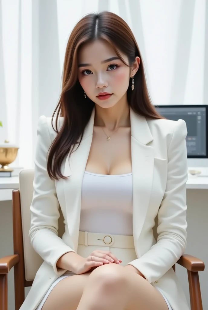 Beautiful slim woman、The beauty of suits、huge 、undershirt、Cruel Beauty、Working Women、Japanese Beauty、twitch,office,G cup,Seductive eyes