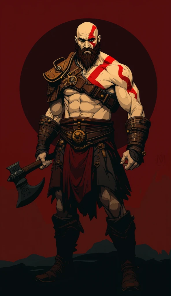 man, god of war, whole body