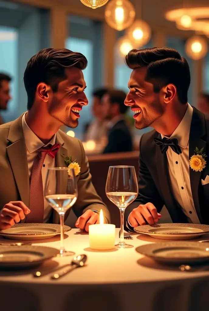 Cristiano ronaldo and messi having dinner