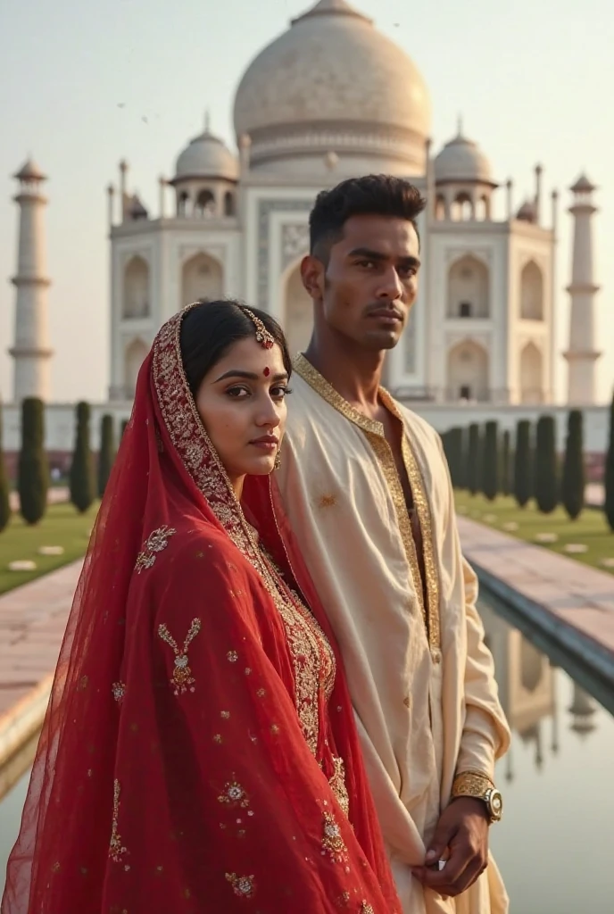 Hot Indian guy with hot indian girl standing in front of india gate 