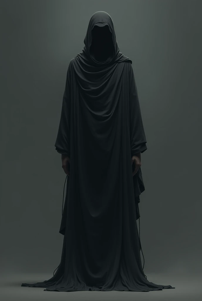 Arab man no face visible black white clothes