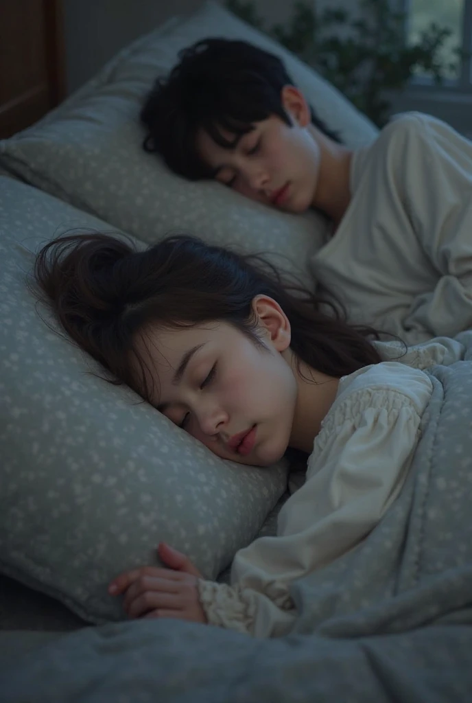 fancy, Young brown-haired man sleeping on a woman's thighs