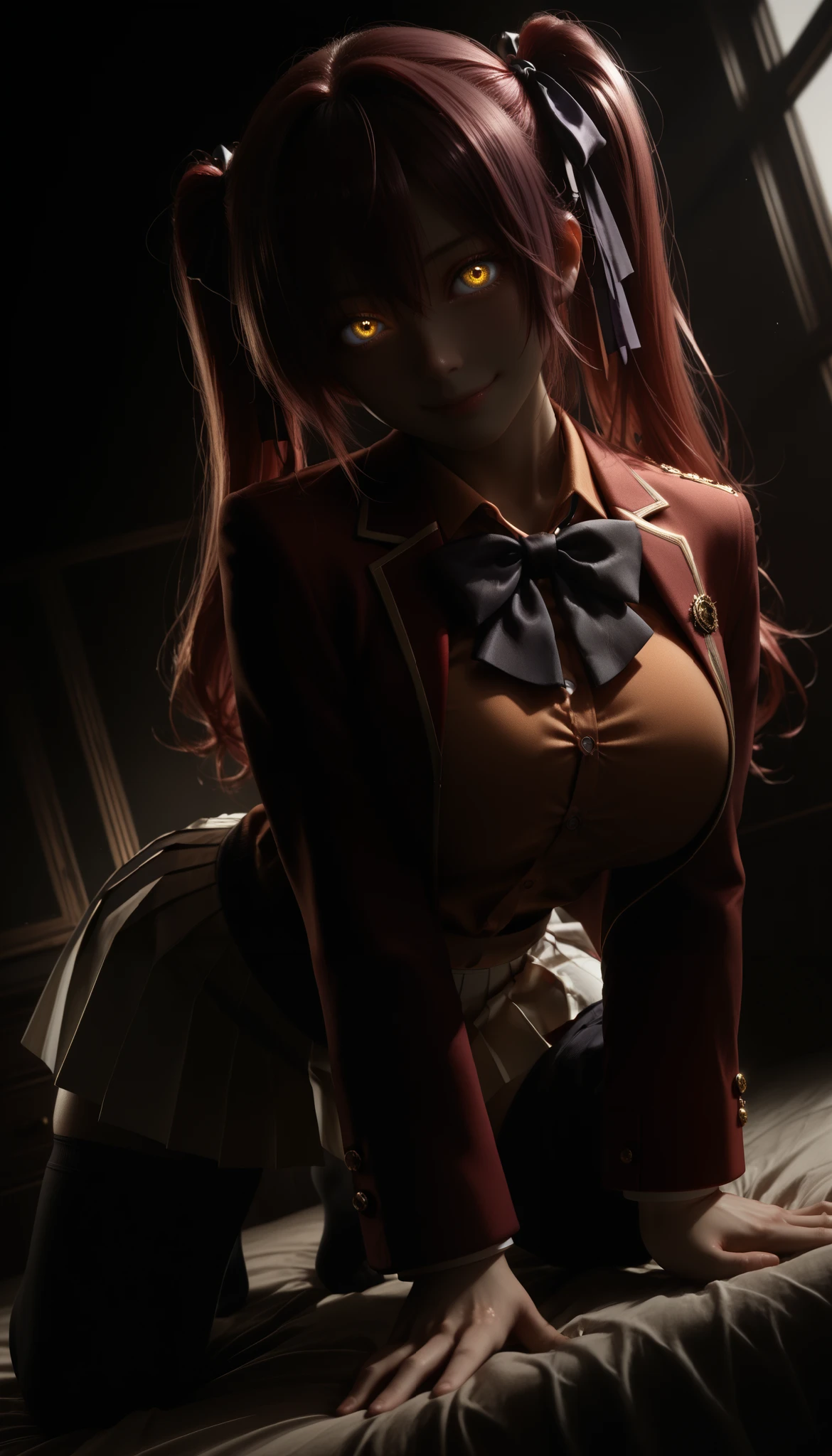 masutepiece, Best Quality, 1girl in, Solo, Yellow eyes, Red hair, Medium chest, Demon Girl, demon tail, Demon Wings, small demonic horns, pointy ear,Twin-tailed, Bat hair ornament, Cape, White shirt, White legwear, stuffed toy, plushies, beret, gloves, Bangs, hat,fullnude,All ,Open your crotch,take bath,taking shower